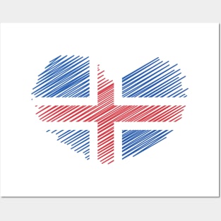 Iceland Heart Flag Design Posters and Art